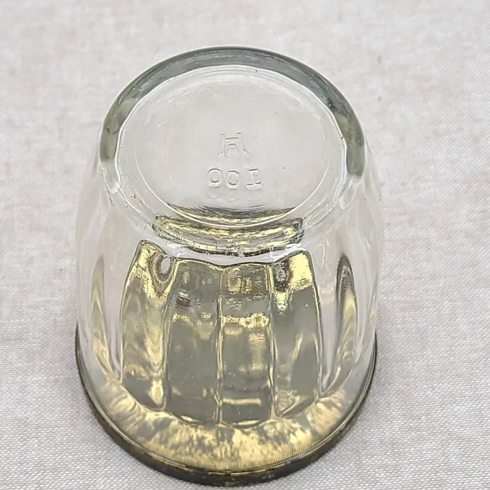 Vintage Hazel Atlas Glass Jelly Preserves Jar Metal Lid Ribbed Canning Jam